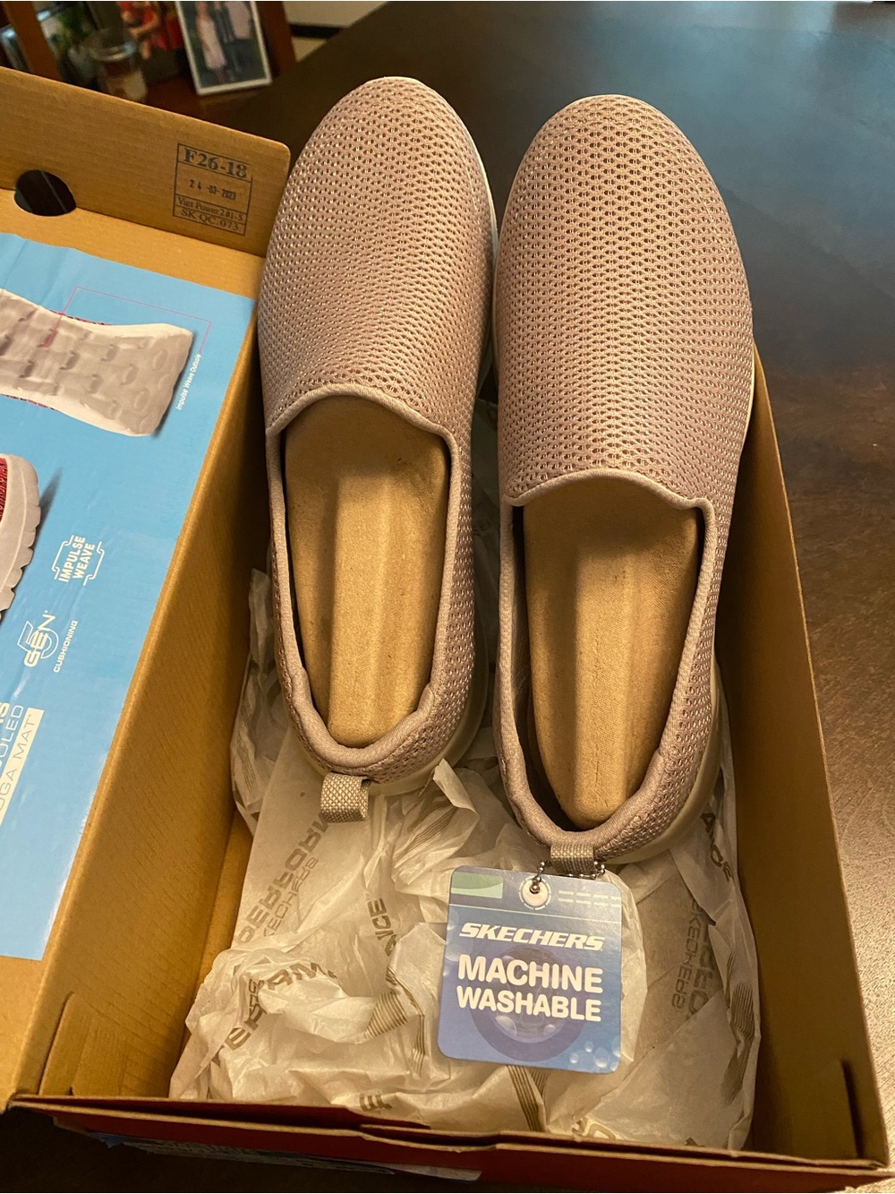 Skechers Men's Slip-On Knit Loafers in tan size 9 1/2